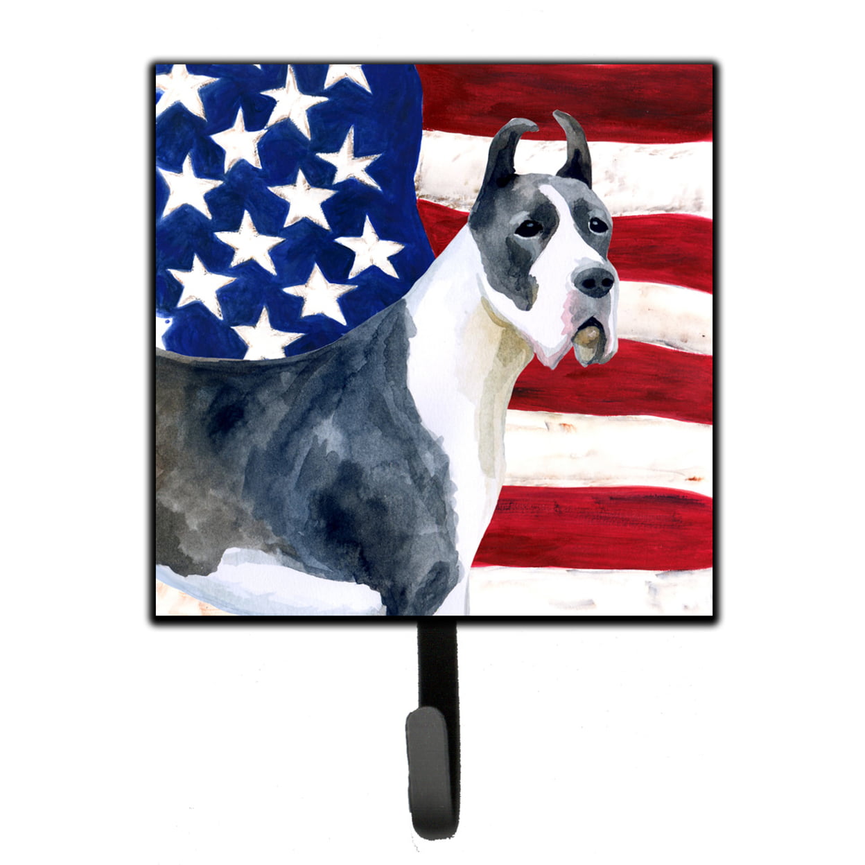 Harlequin Great Dane Patriotic Leash or Key Holder