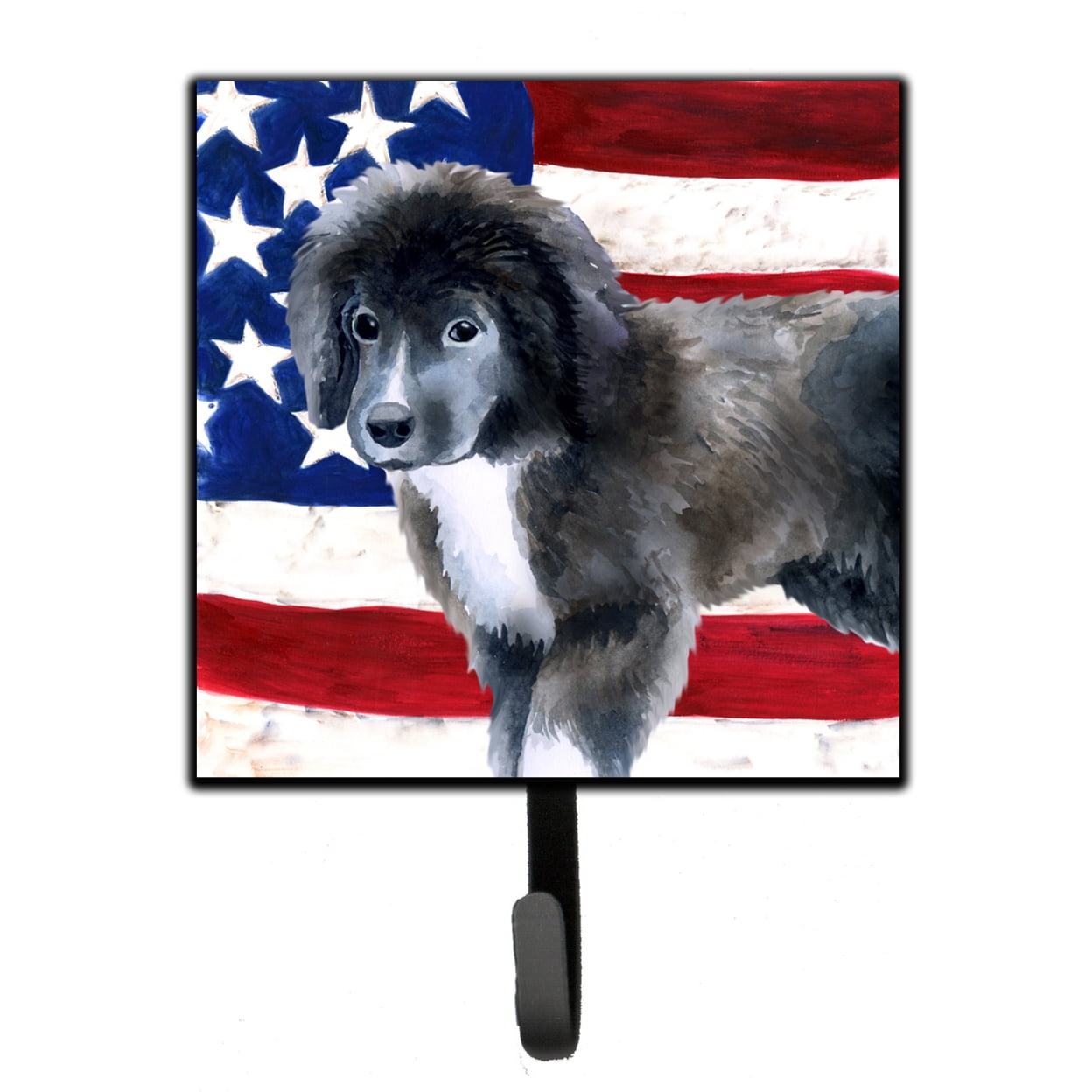 Picture of Carolines Treasures BB9699SH4 Newfoundland Puppy Patriotic Leash or Key Holder