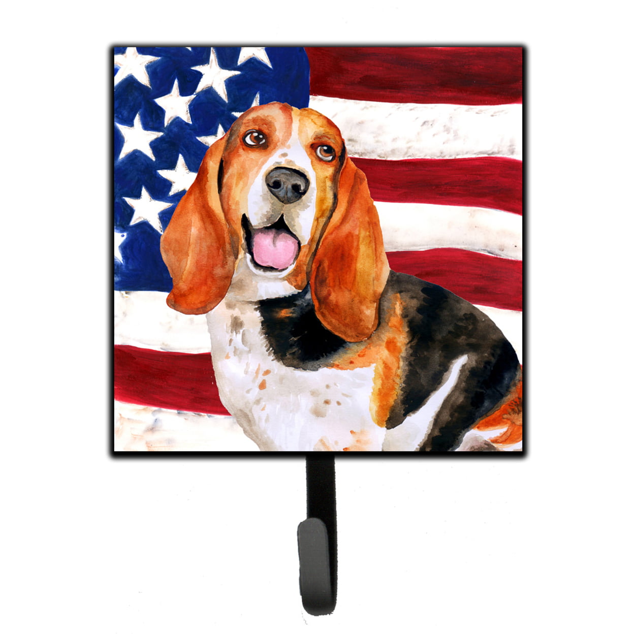 Basset Hound Patriotic Leash or Key Holder