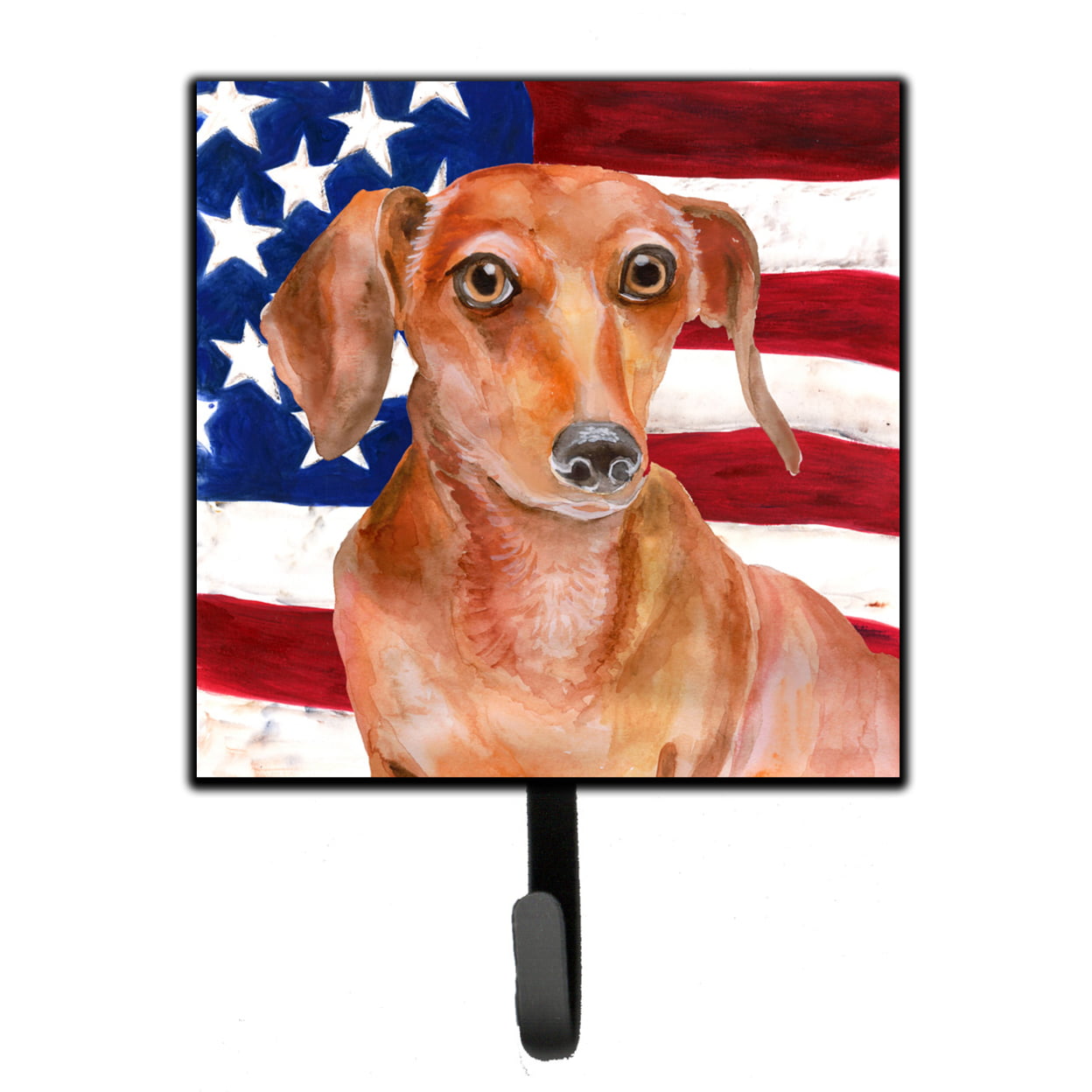 Red Dachshund Patriotic Leash or Key Holder
