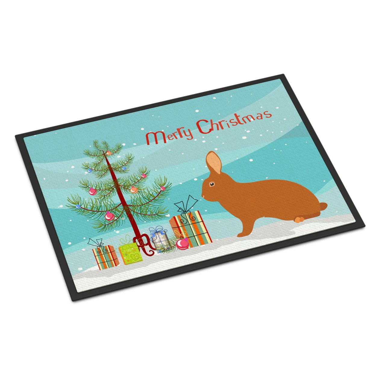 Rex Rabbit Christmas Indoor or Outdoor Mat 18 x 27 in.