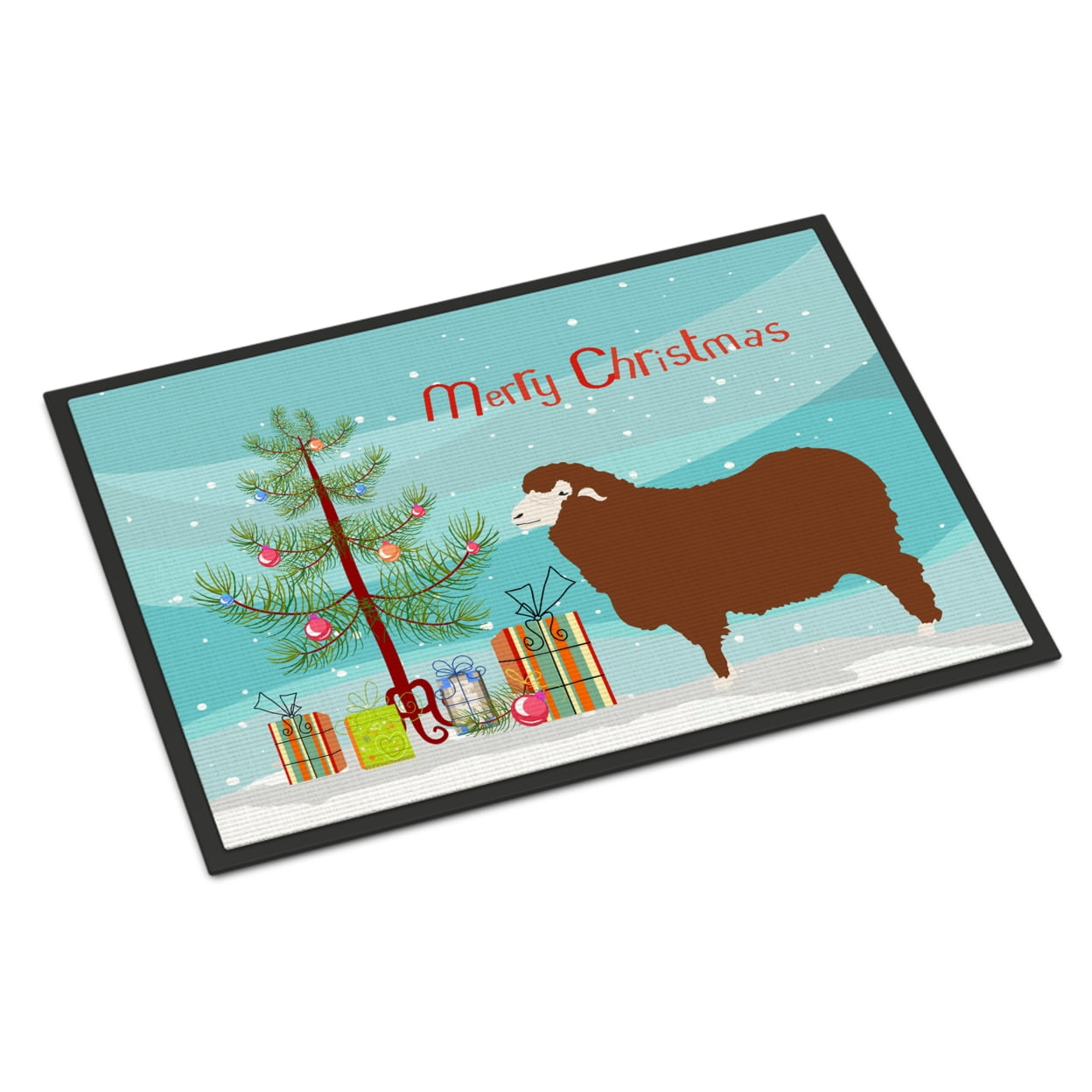 Picture of Carolines Treasures BB9348MAT Merino Sheep Christmas Indoor or Outdoor Mat, 18 x 27 in.