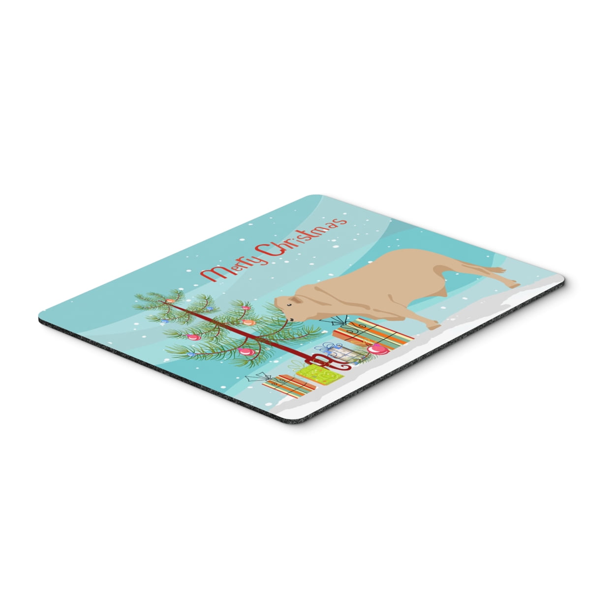 Charolais Cow Christmas Mouse Pad - Hot Pad or Trivet