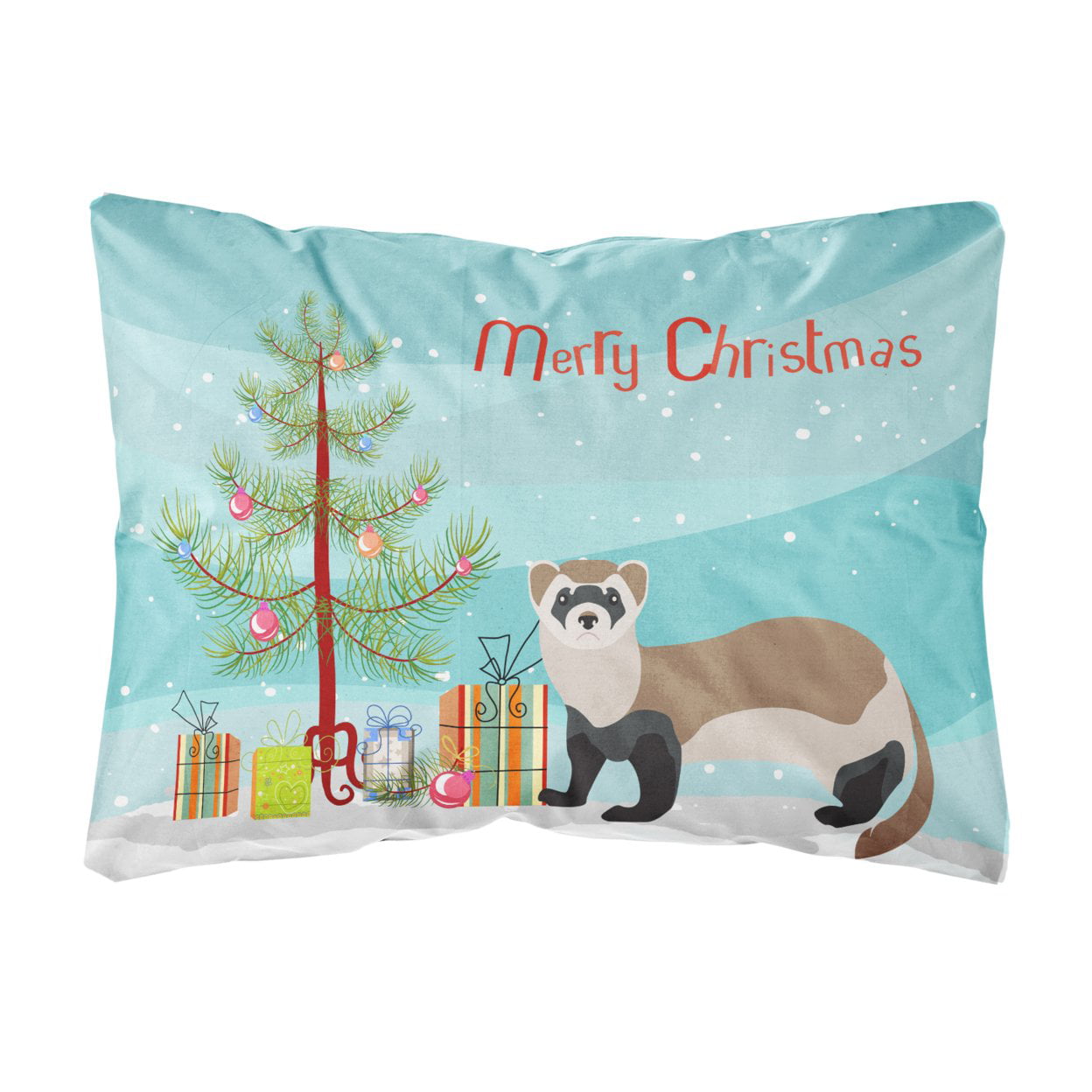 Ferret Christmas Canvas Fabric Decorative Pillow