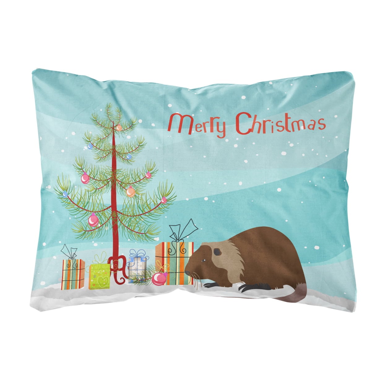 Coypu Nutria River Rat Christmas Canvas Fabric Decorative Pillow