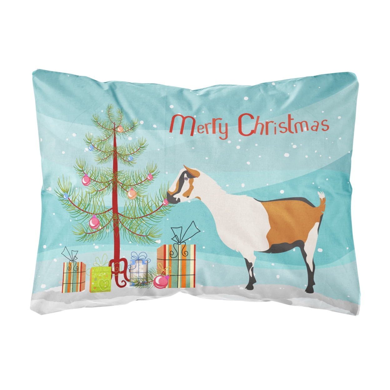 Alpine Goat Christmas Canvas Fabric Decorative Pillow
