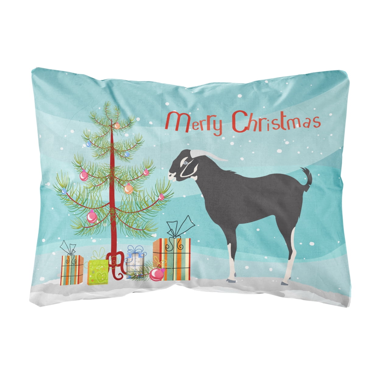 BB9251PW1216 Black Bengal Goat Christmas Canvas Fabric Decorative Pillow