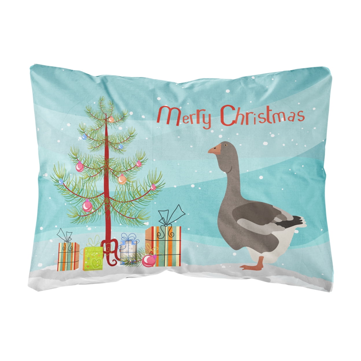 Toulouse Goose Christmas Canvas Fabric Decorative Pillow