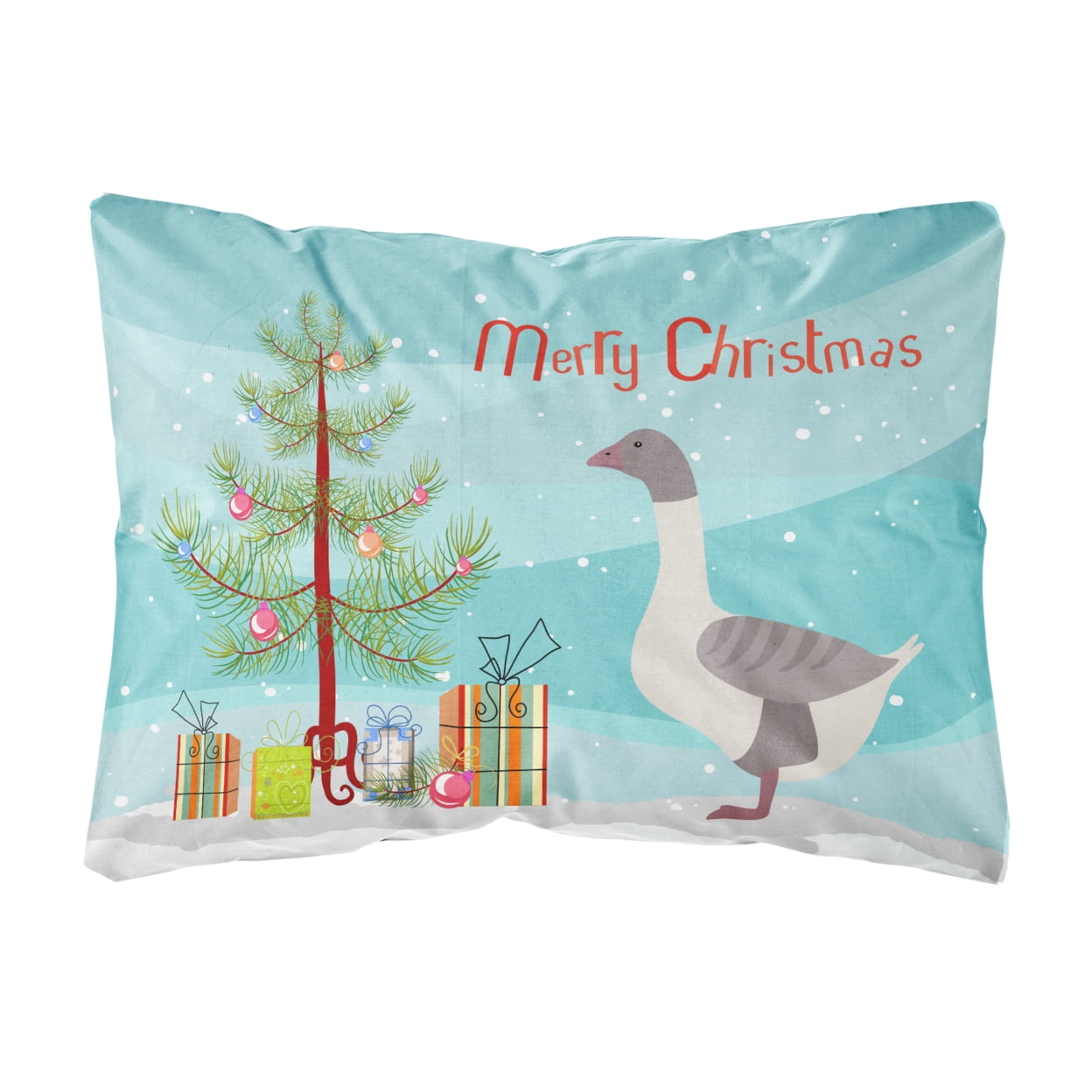 Buff Grey Back Goose Christmas Canvas Fabric Decorative Pillow