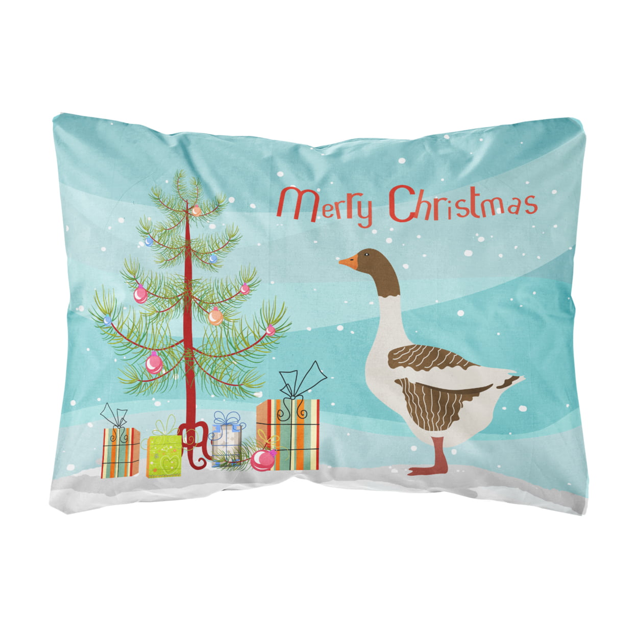 Pomeranian Rogener Goose Christmas Canvas Fabric Decorative Pillow