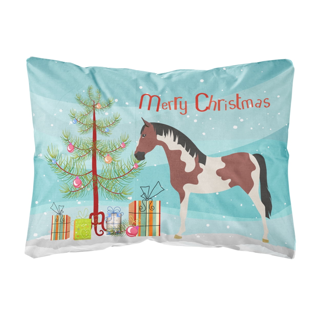 Pinto Horse Christmas Canvas Fabric Decorative Pillow