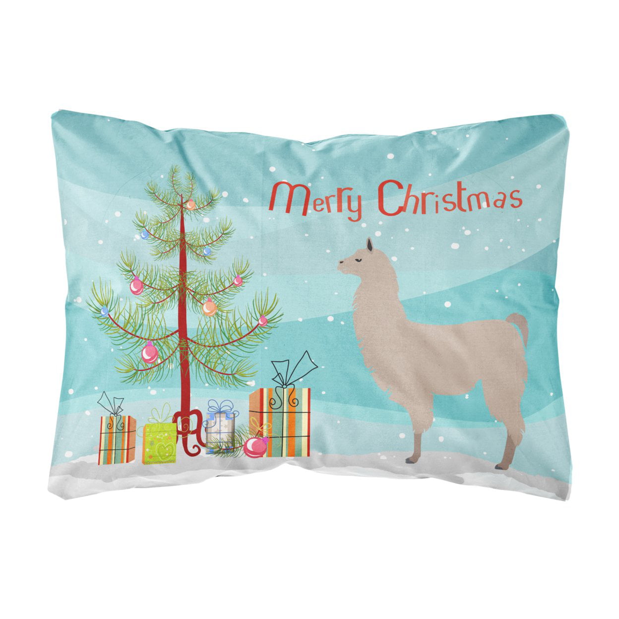Llama Christmas Canvas Fabric Decorative Pillow