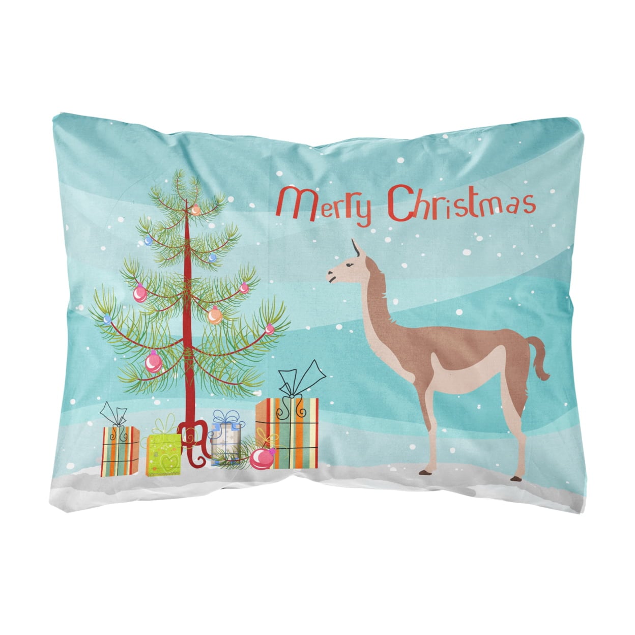 Guanaco Christmas Canvas Fabric Decorative Pillow