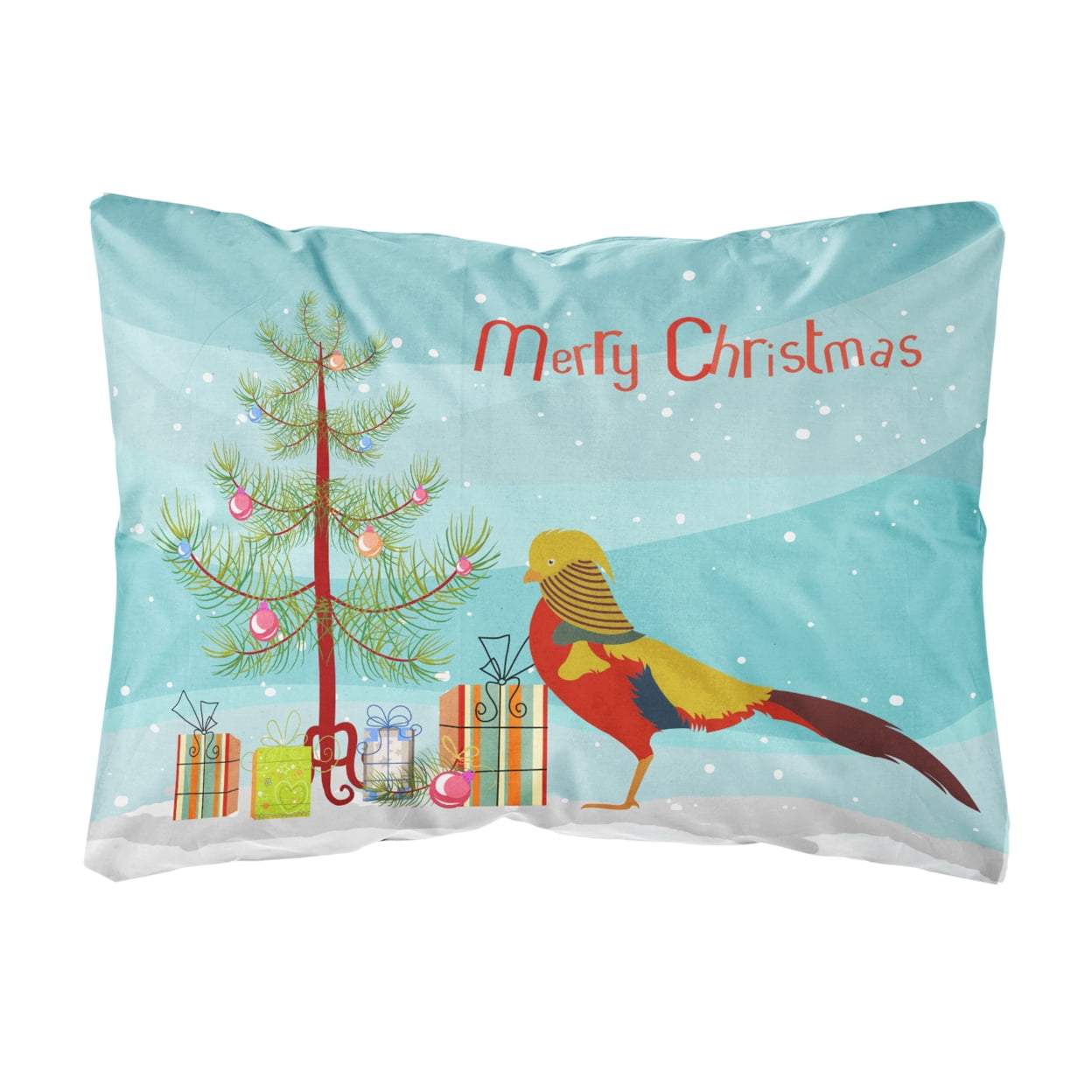 Golden or Chinese Pheasant Christmas Canvas Fabric Decorative Pillow