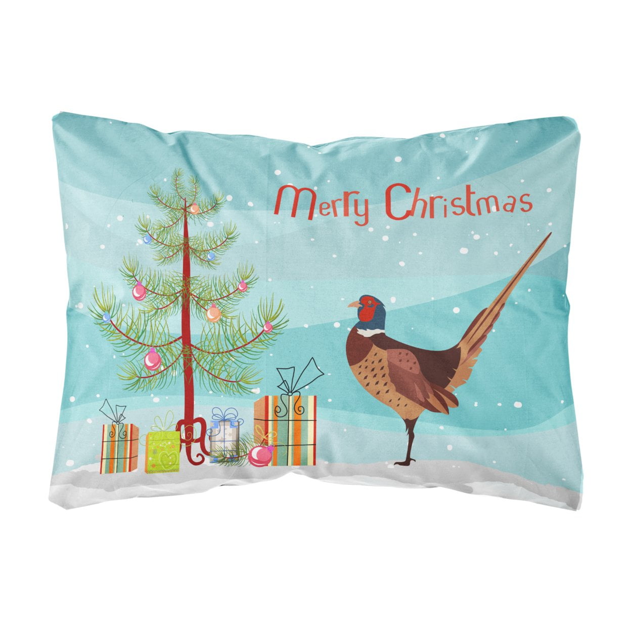 Ring-necked Common Pheasant Christmas Canvas Fabric Decorative Pillow
