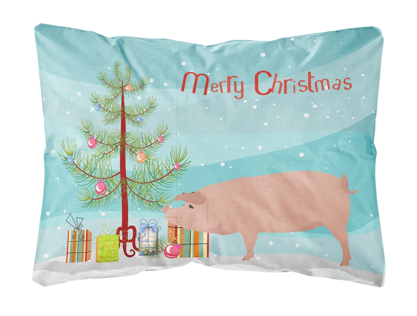 American Landrace Pig Christmas Canvas Fabric Decorative Pillow