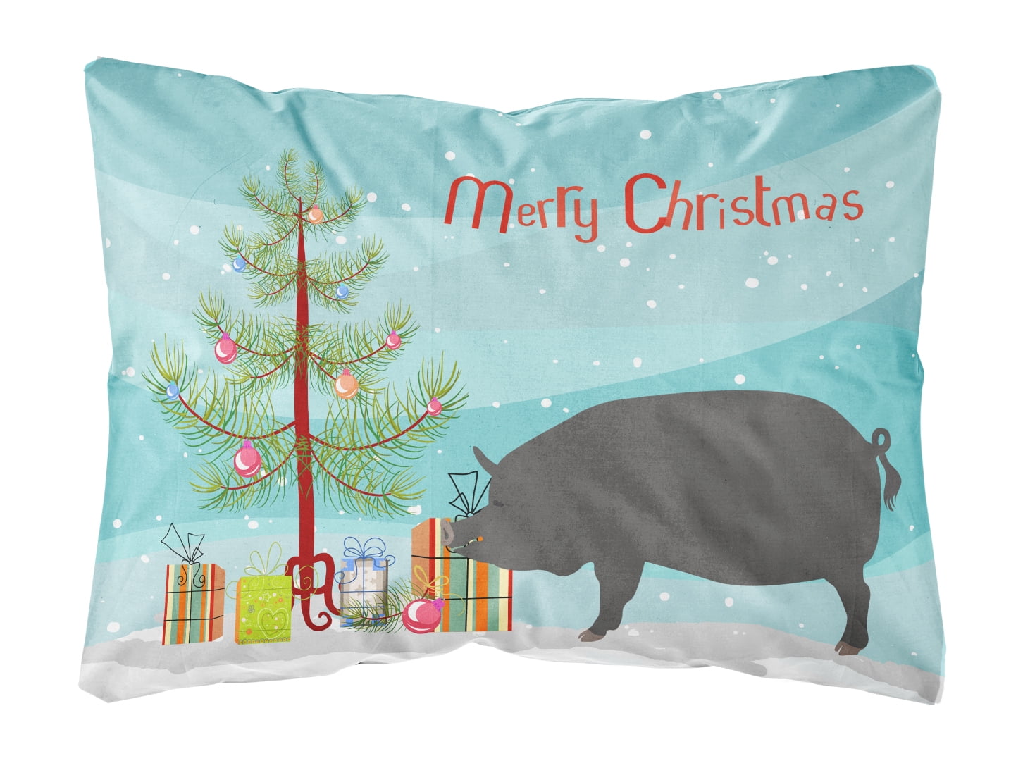 Berkshire Pig Christmas Canvas Fabric Decorative Pillow