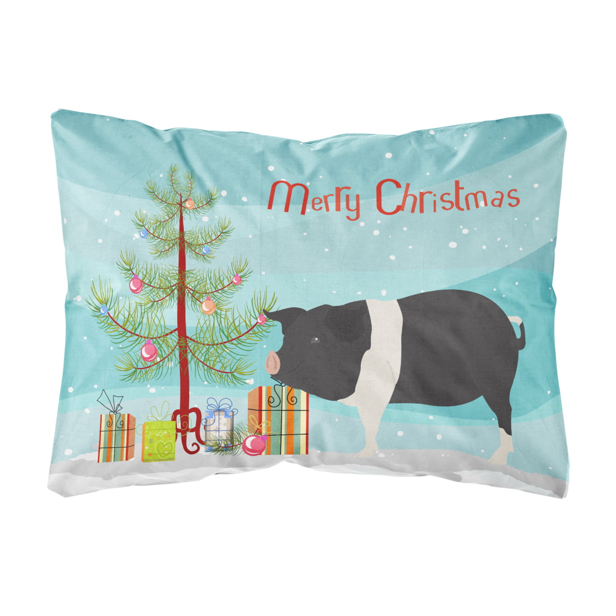 Hampshire Pig Christmas Canvas Fabric Decorative Pillow
