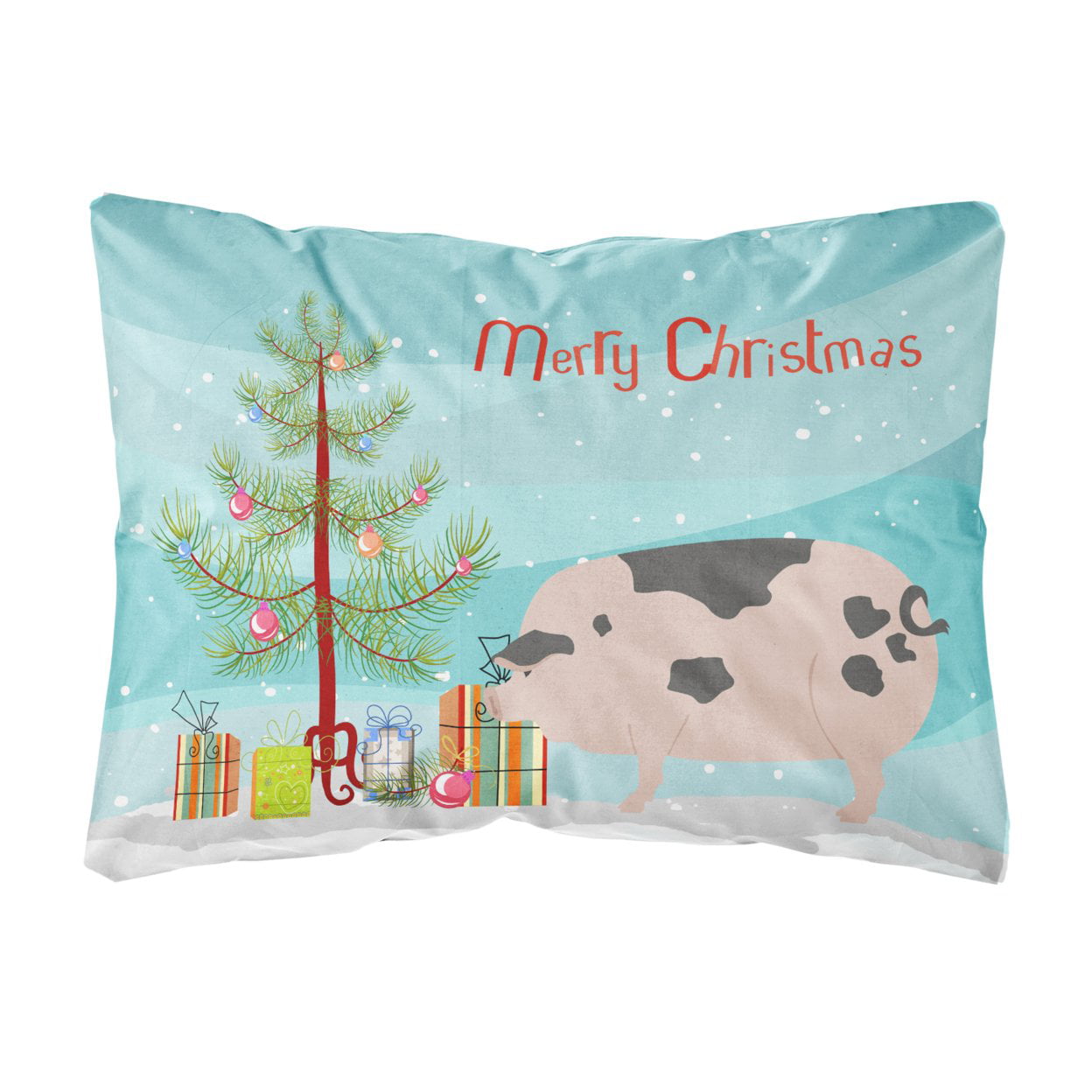 Gloucester Old Spot Pig Christmas Canvas Fabric Decorative Pillow
