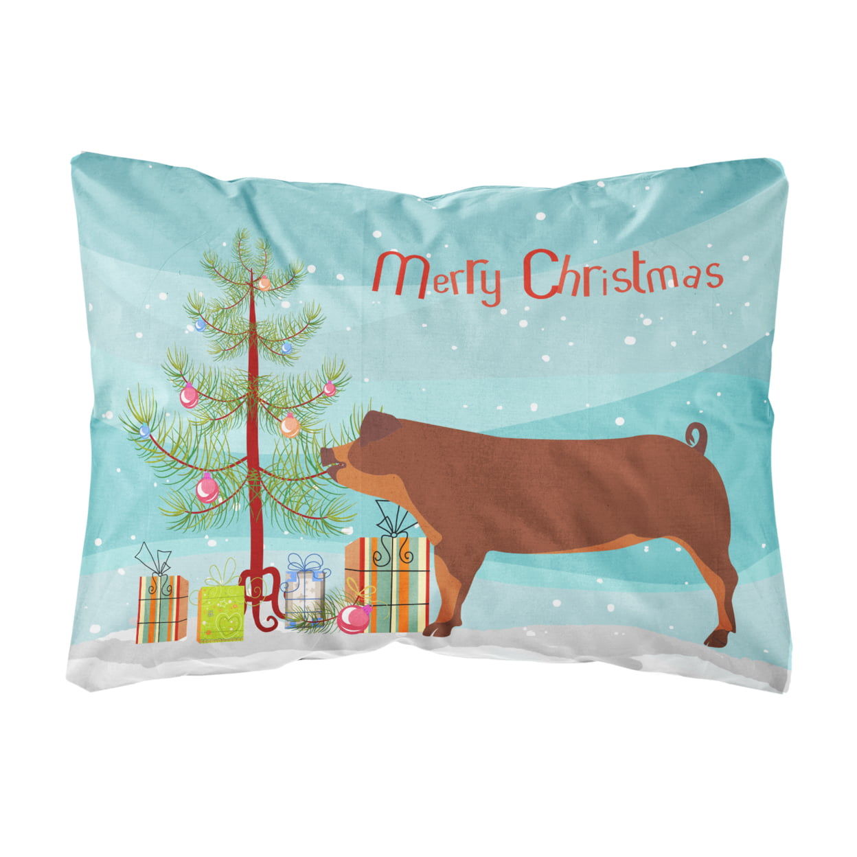 Duroc Pig Christmas Canvas Fabric Decorative Pillow