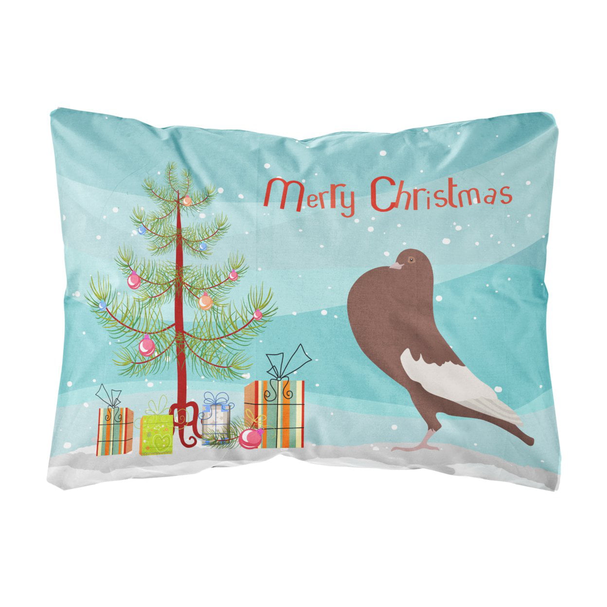 English Pouter Pigeon Christmas Canvas Fabric Decorative Pillow