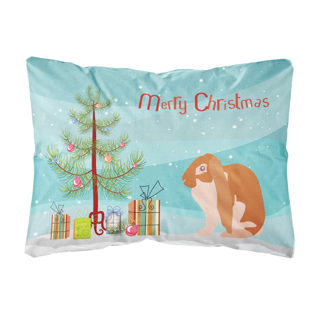 English Lop Rabbit Christmas Canvas Fabric Decorative Pillow