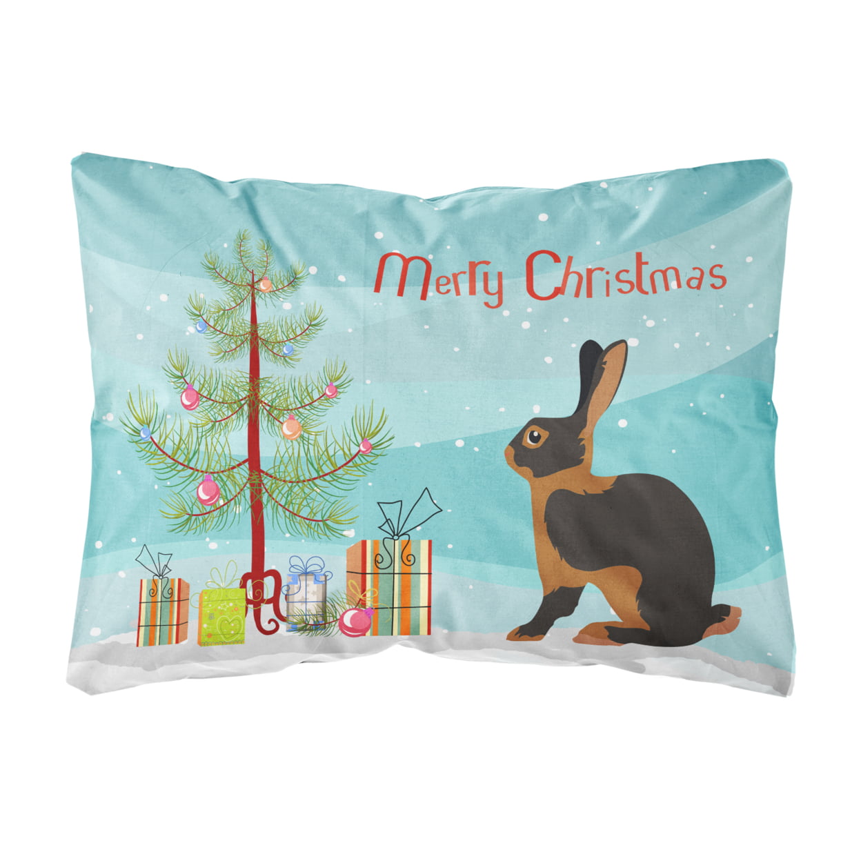 Tan Rabbit Christmas Canvas Fabric Decorative Pillow