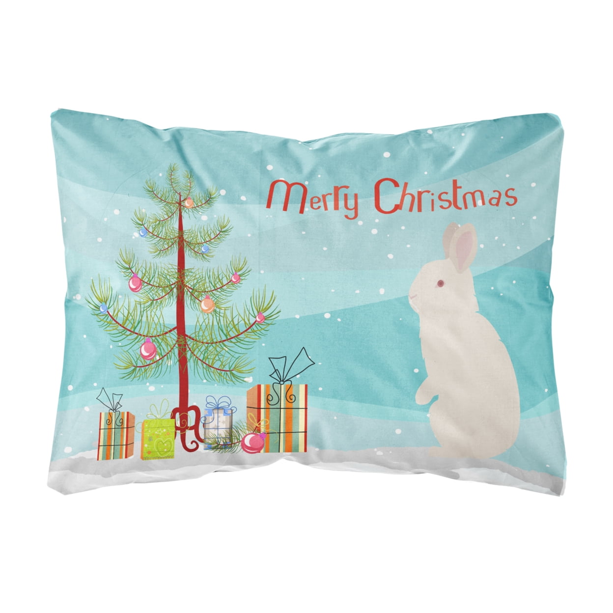 New Zealand White Rabbit Christmas Canvas Fabric Decorative Pillow