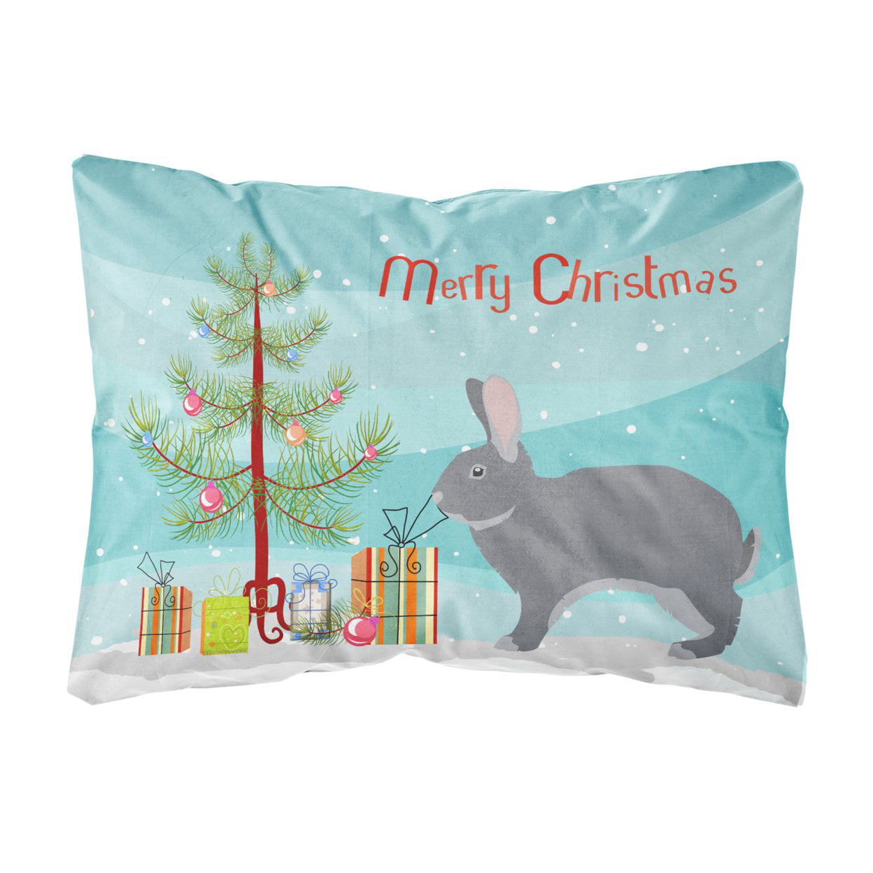 Giant Chinchilla Rabbit Christmas Canvas Fabric Decorative Pillow