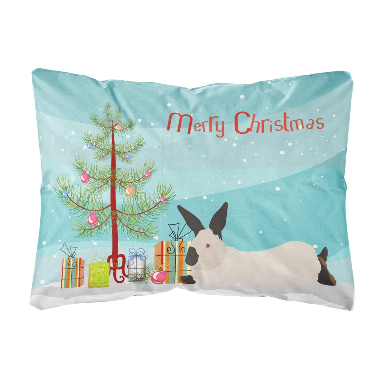 California White Rabbit Christmas Canvas Fabric Decorative Pillow
