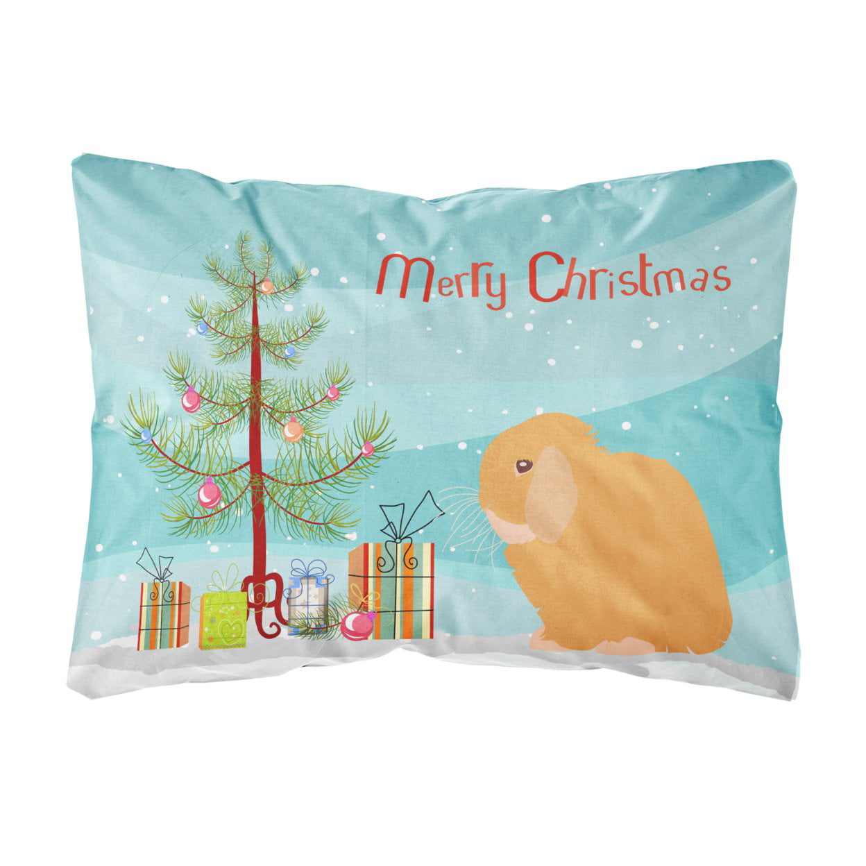 Holland Lop Rabbit Christmas Canvas Fabric Decorative Pillow