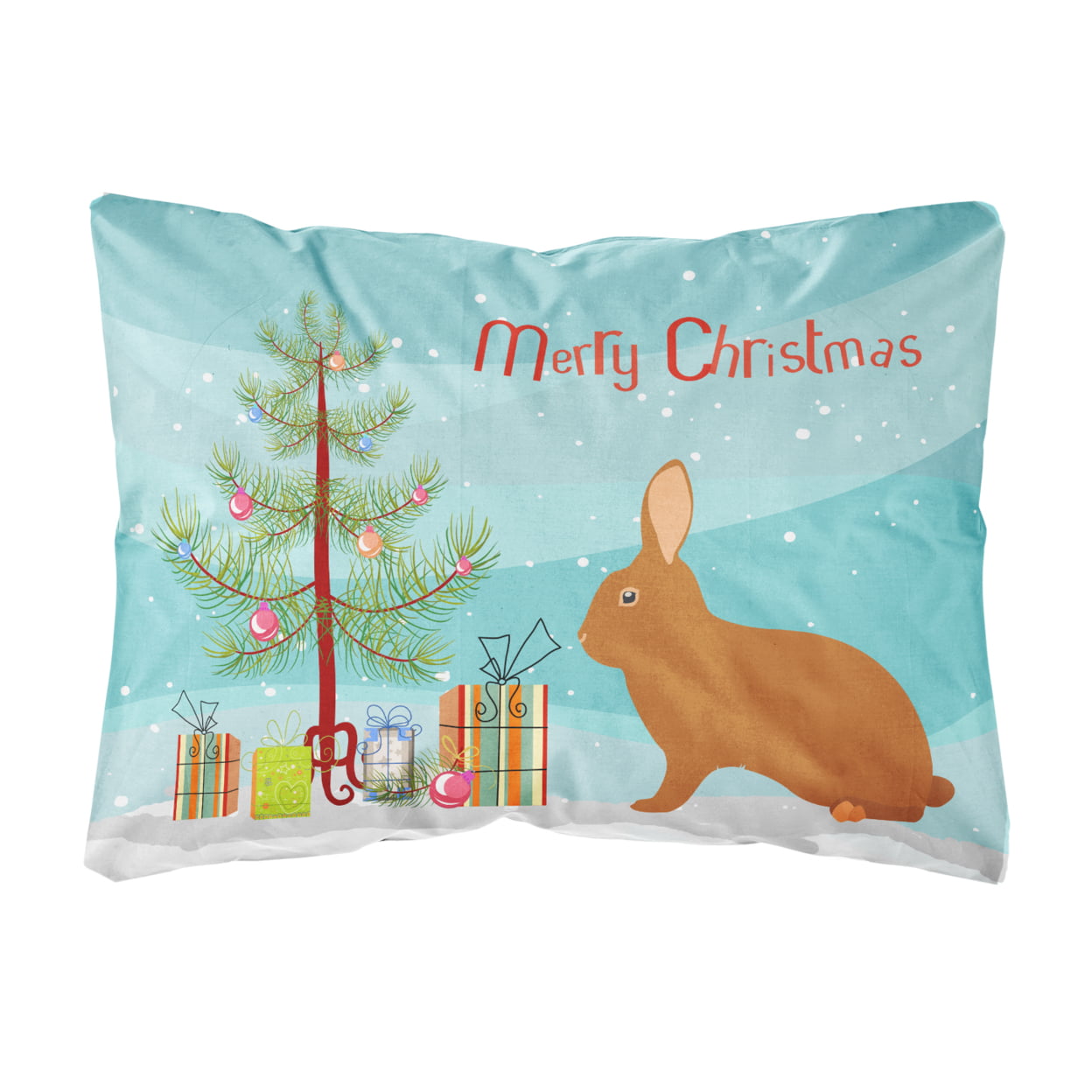 Rex Rabbit Christmas Canvas Fabric Decorative Pillow