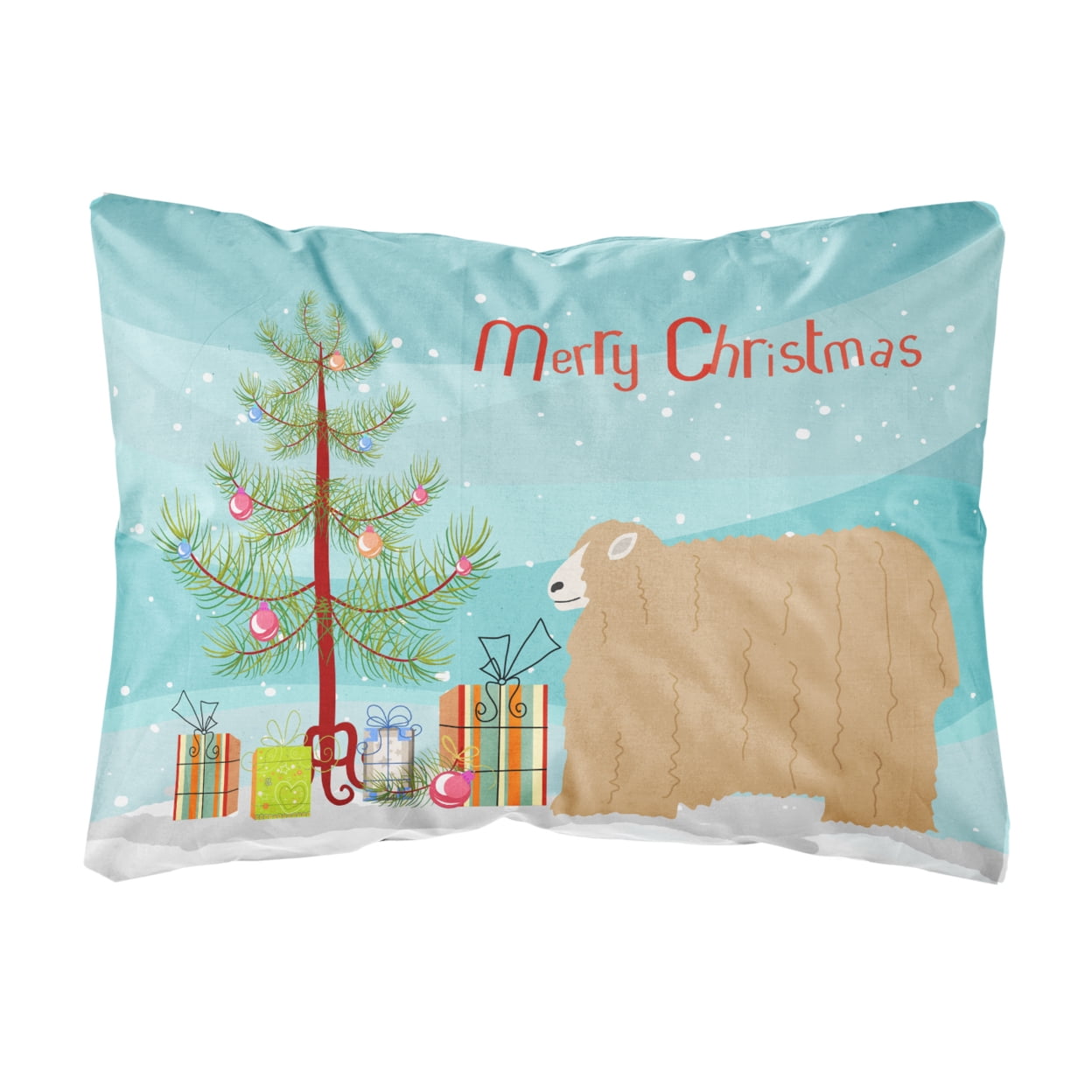 Lincoln Longwool Sheep Christmas Canvas Fabric Decorative Pillow