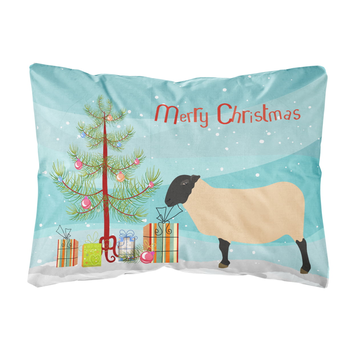 Suffolk Sheep Christmas Canvas Fabric Decorative Pillow