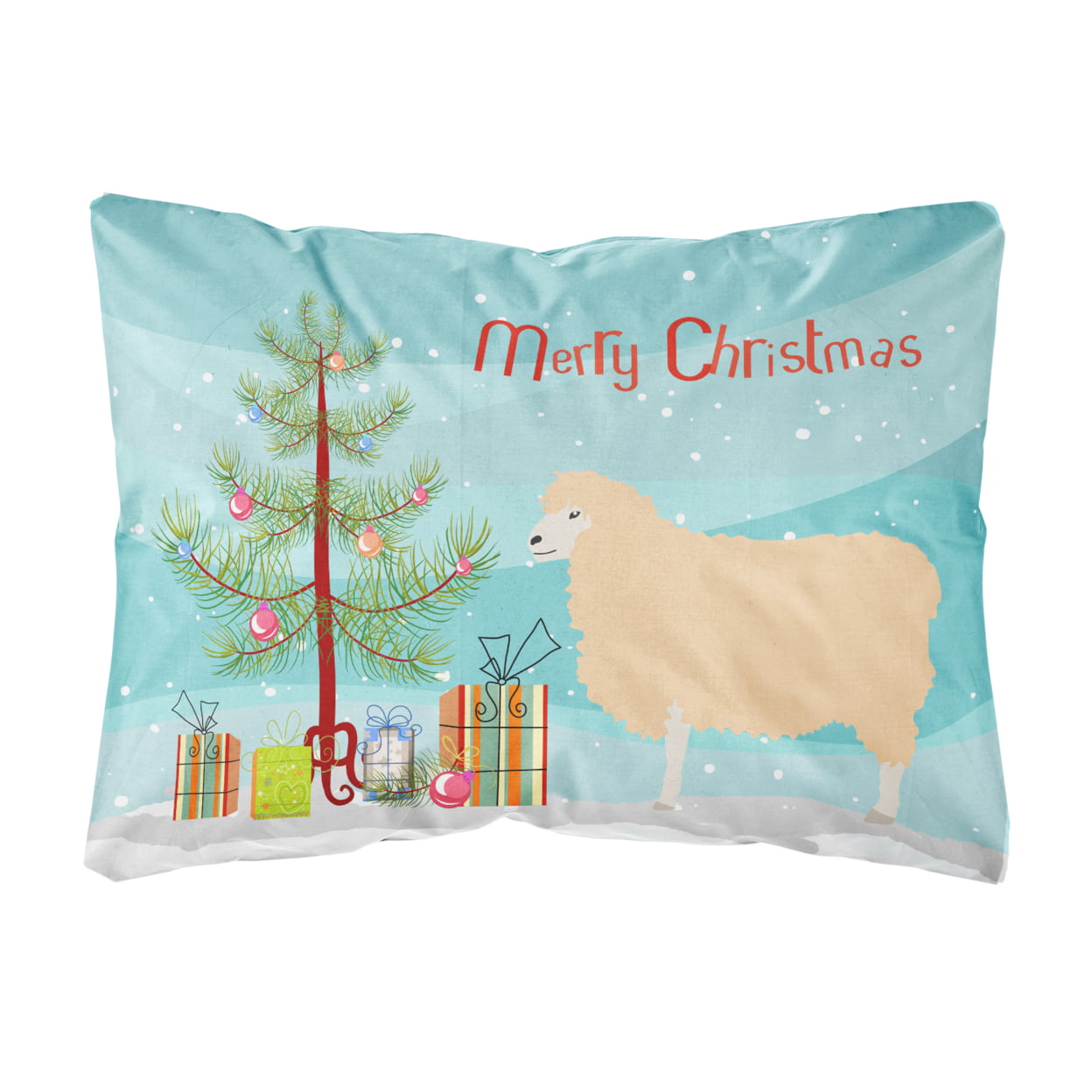 English Leicester Longwool Sheep Christmas Canvas Fabric Decorative Pillow