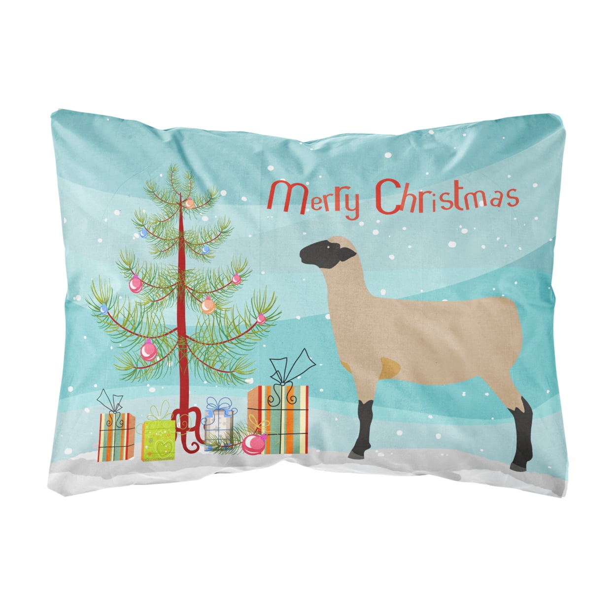 Hampshire Down Sheep Christmas Canvas Fabric Decorative Pillow