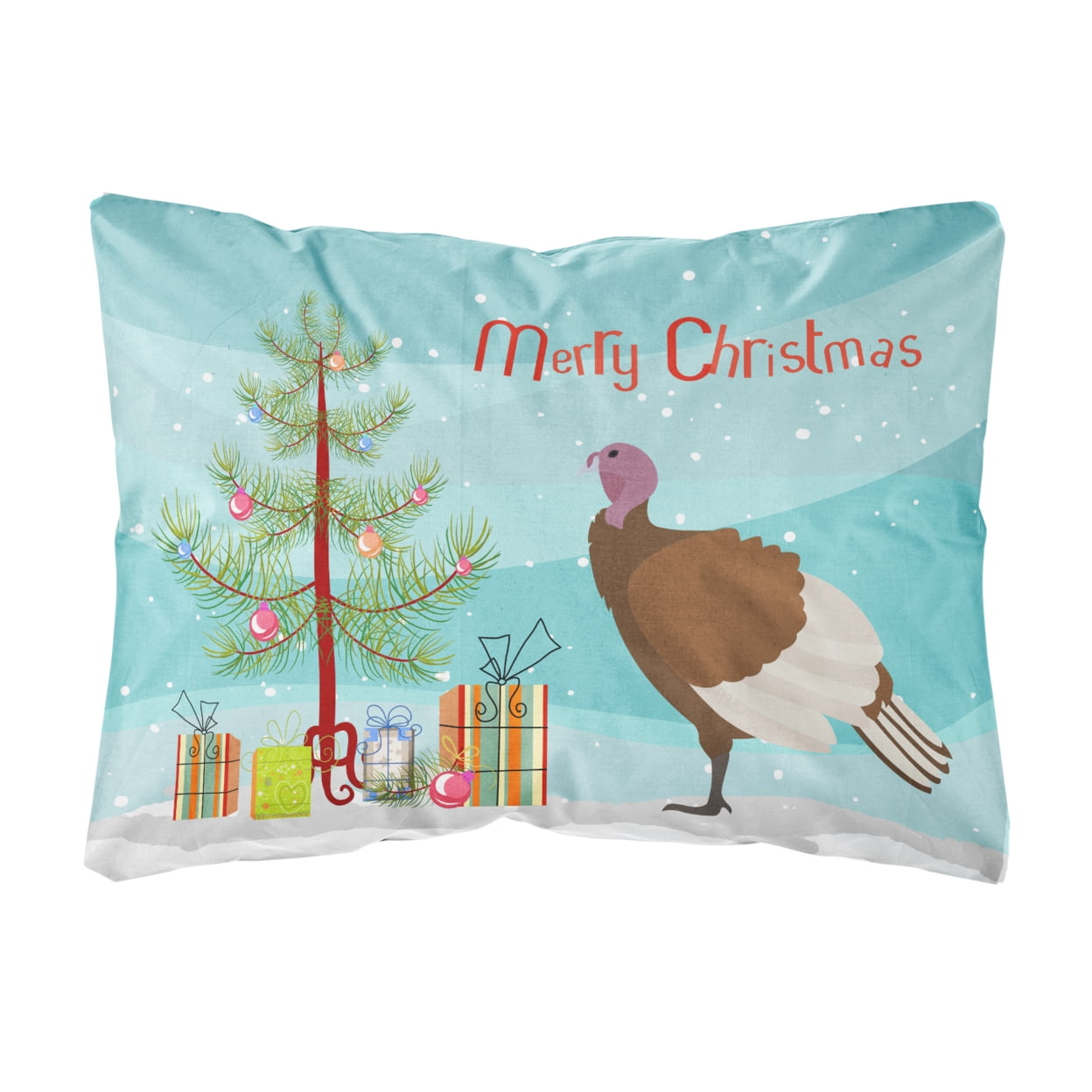 Bourbon Red Turkey Hen Christmas Canvas Fabric Decorative Pillow