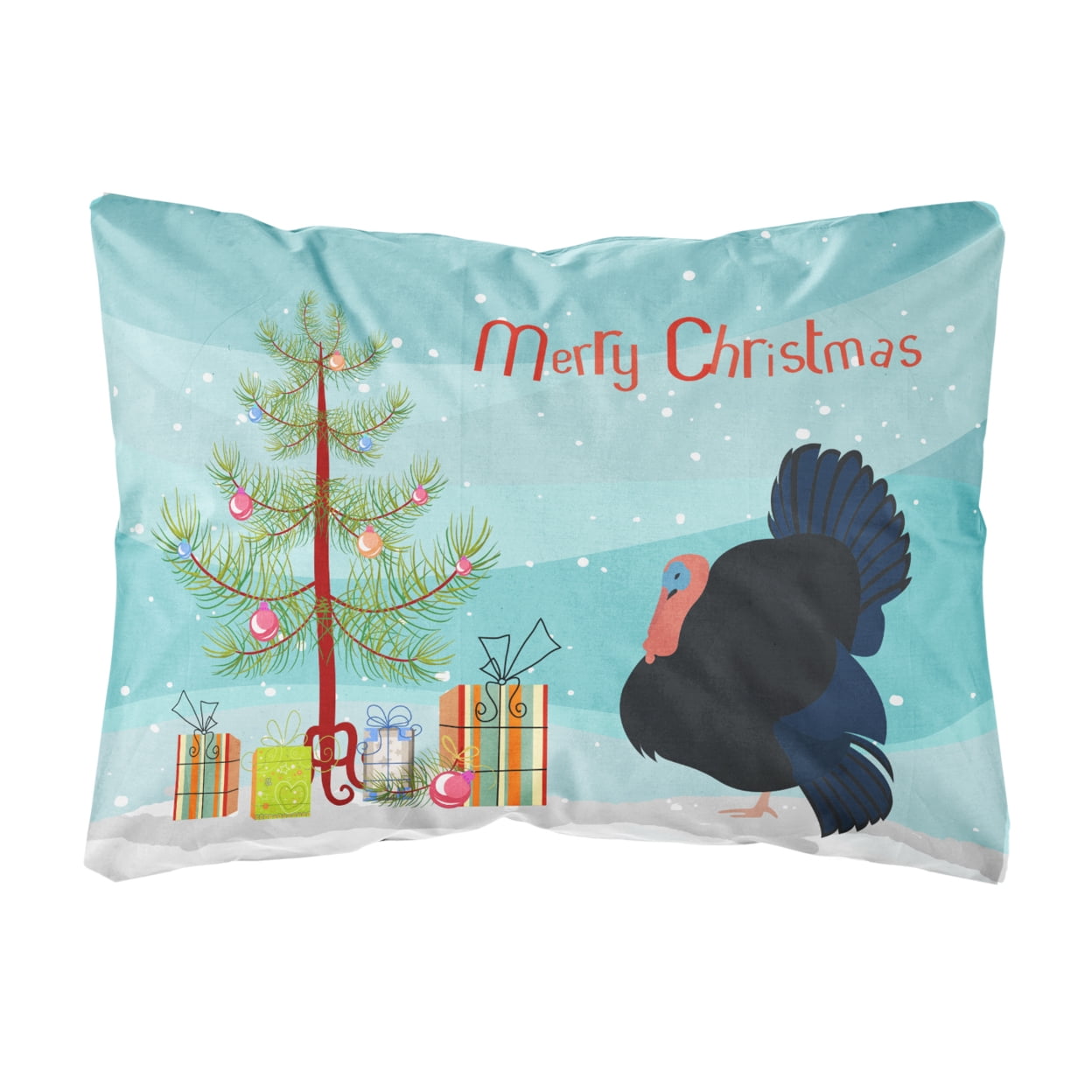 Norfolk Black Turkey Christmas Canvas Fabric Decorative Pillow