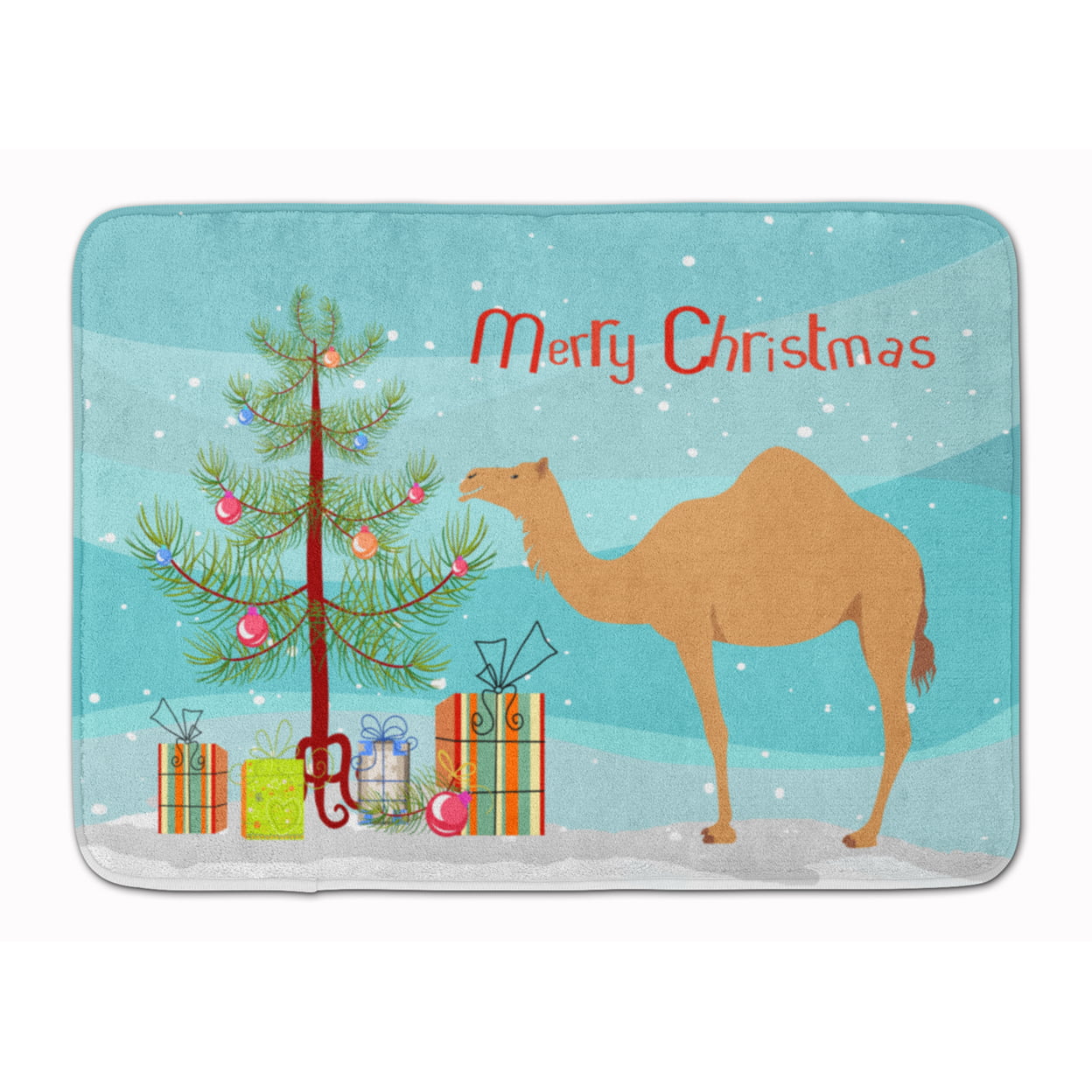 BB9184RUG Arabian Camel Dromedary Christmas Machine Washable Memory Foam Mat