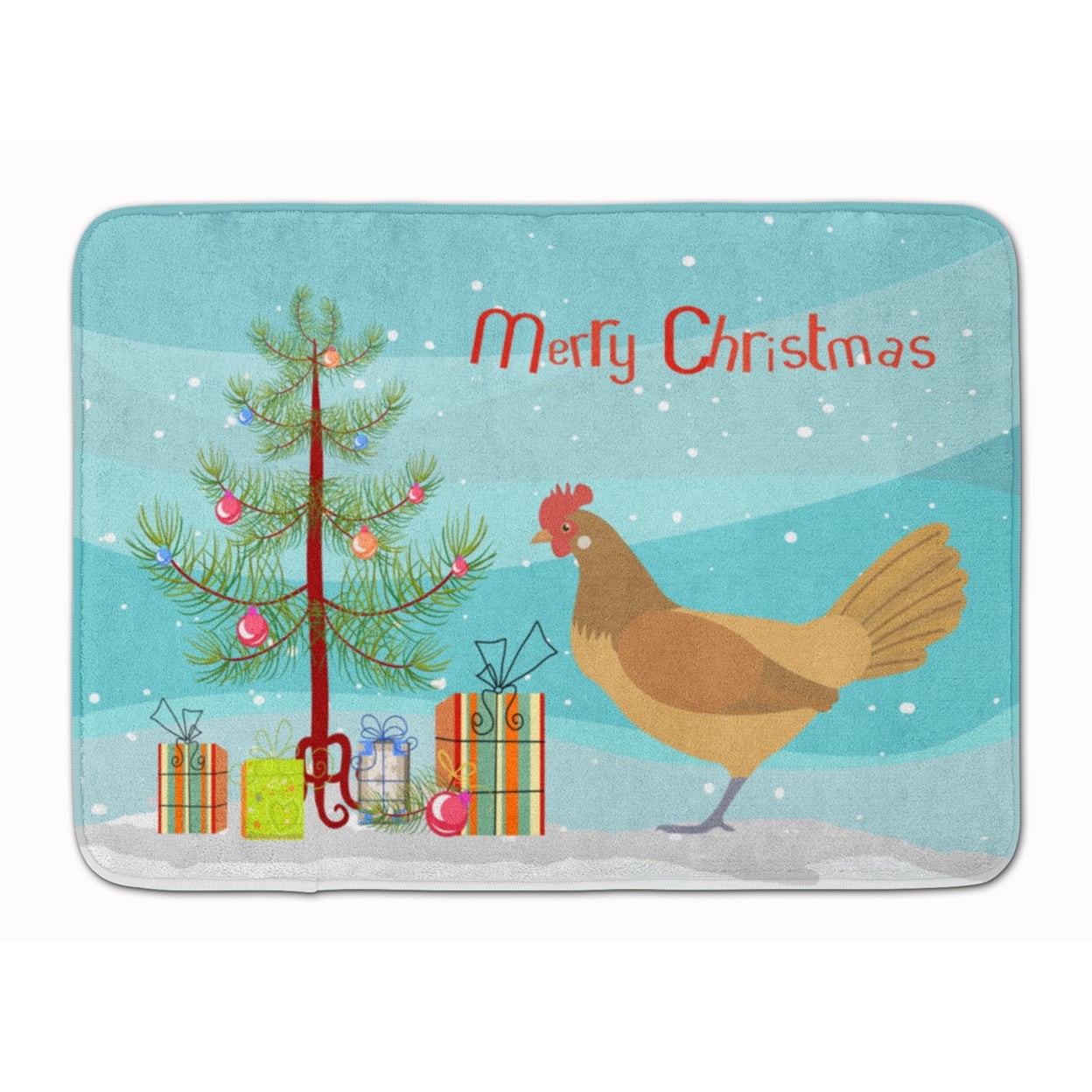 Frisian Friesian Chicken Christmas Machine Washable Memory Foam Mat