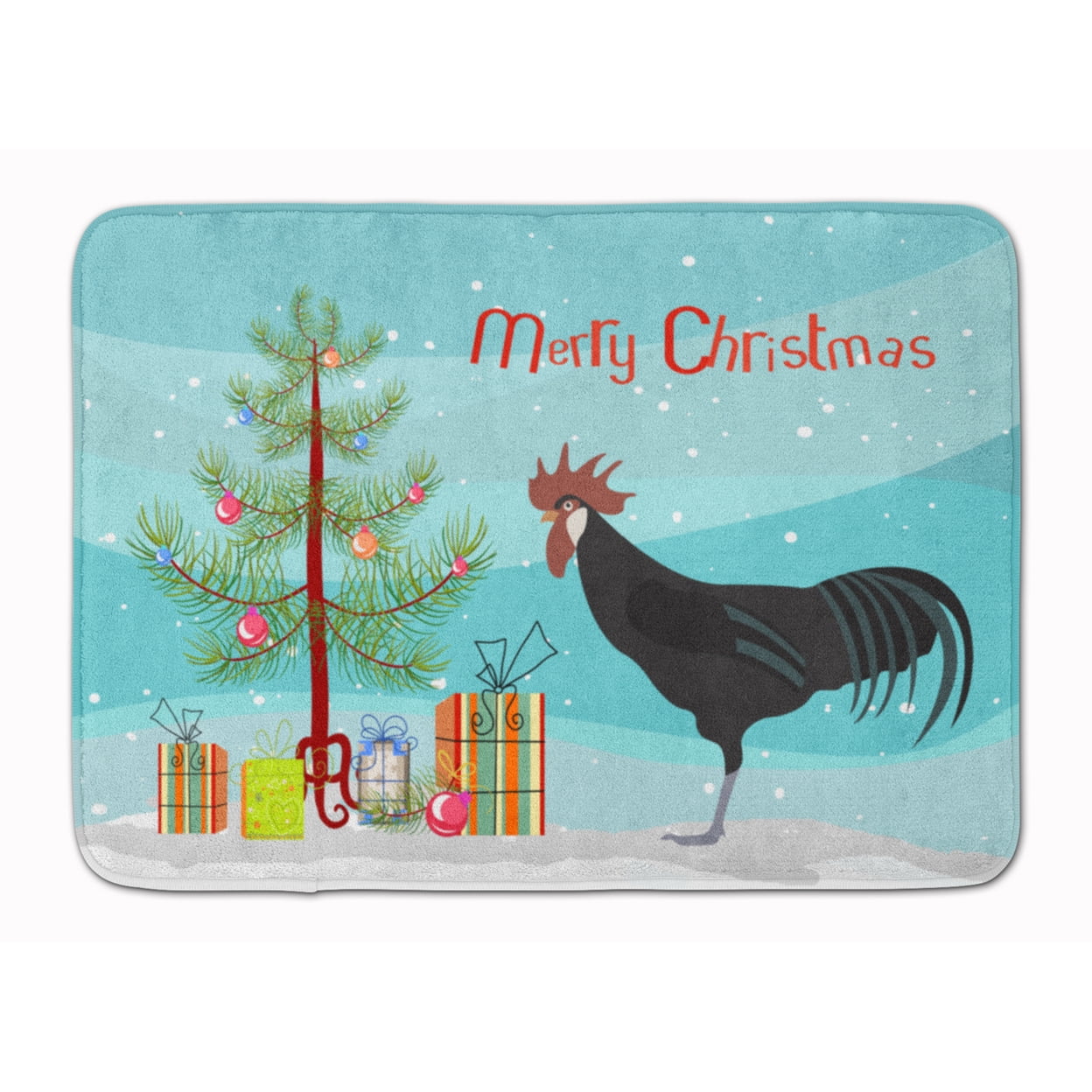 BB9208RUG Minorca Ctalalan Chicken Christmas Machine Washable Memory Foam Mat