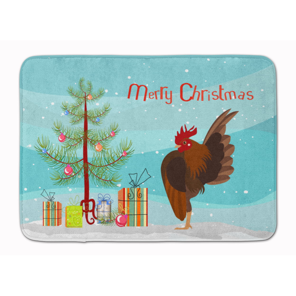 BB9209RUG Malaysian Serama Chicken Christmas Machine Washable Memory Foam Mat