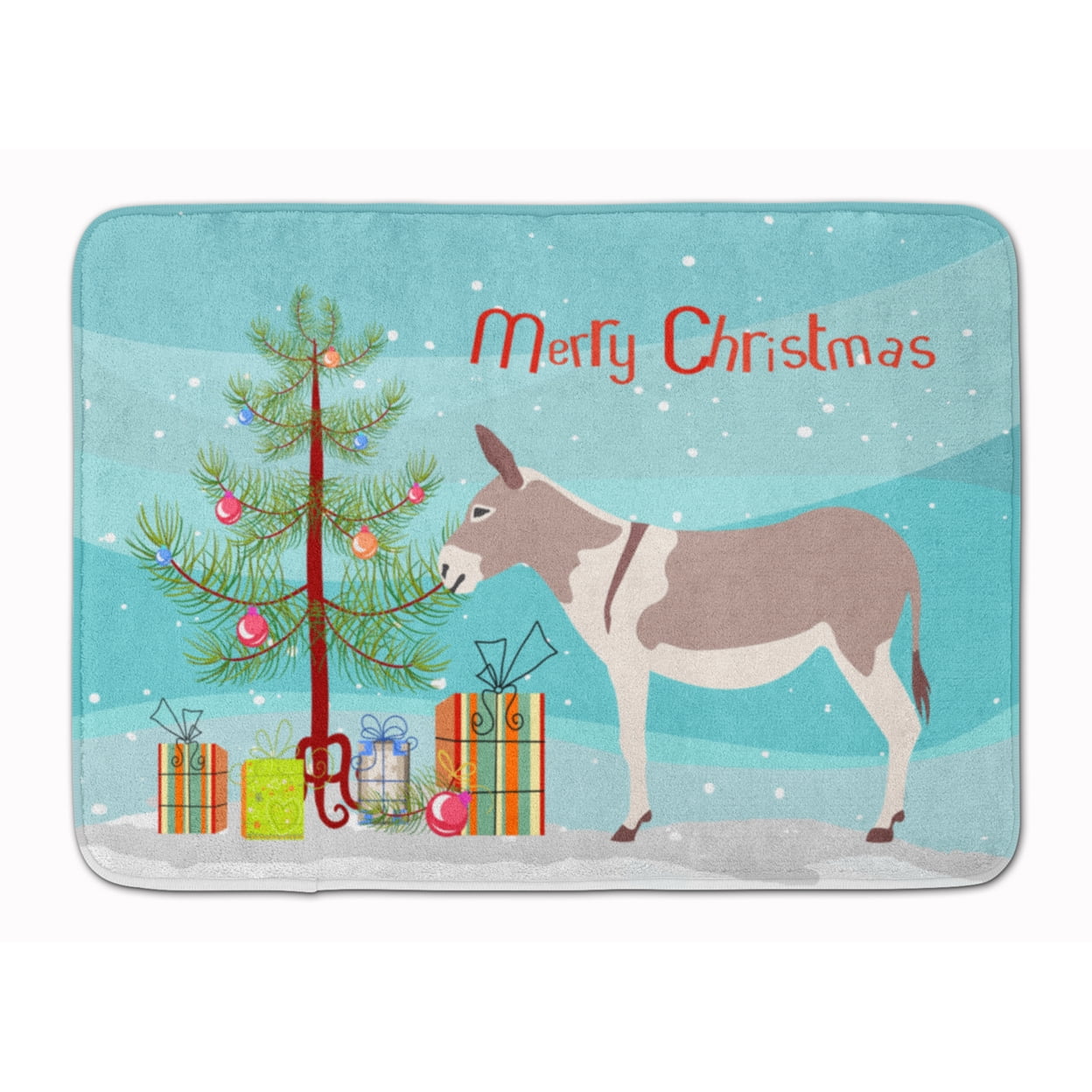 BB9213RUG Australian Teamster Donkey Christmas Machine Washable Memory Foam Mat