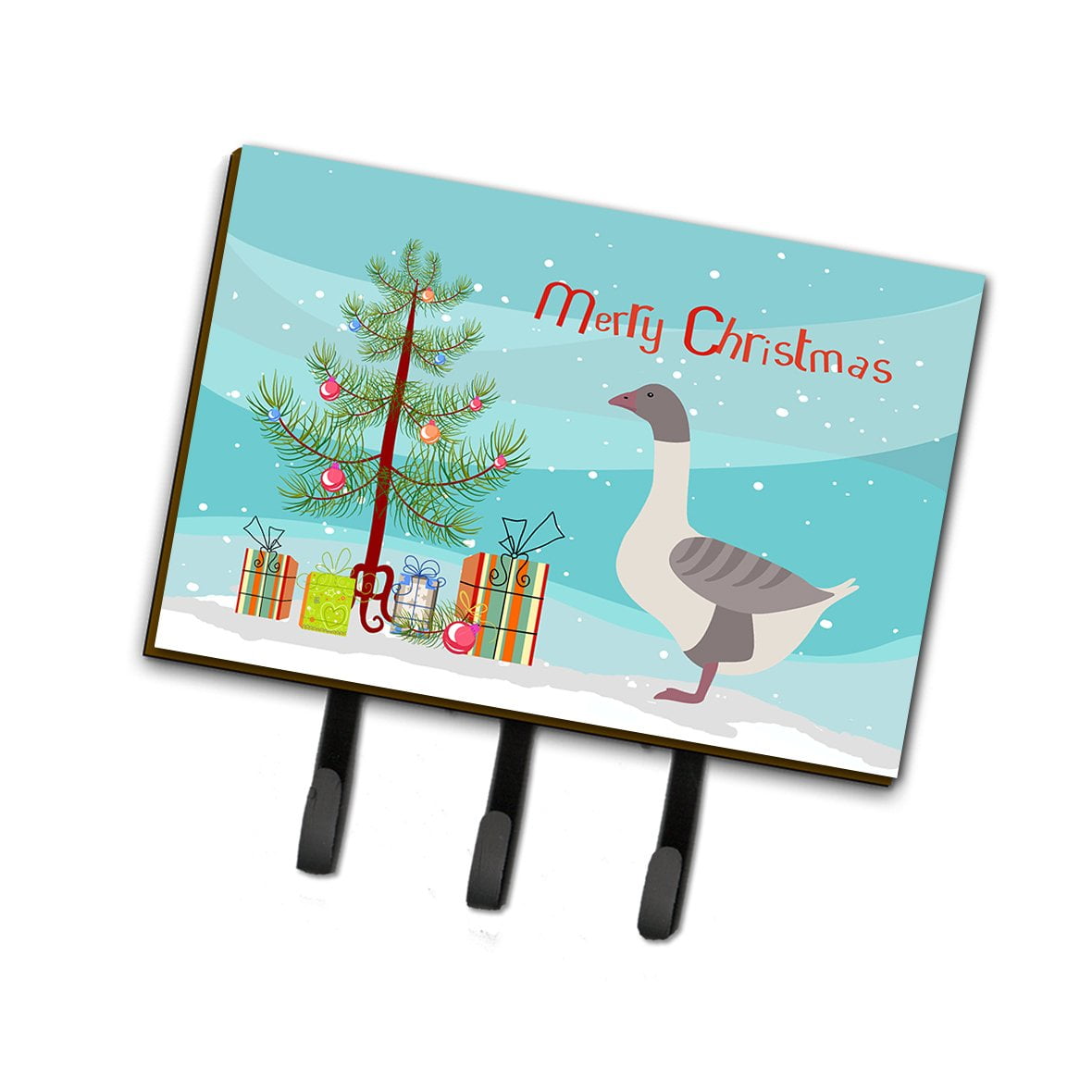 BB9268TH68 Buff Grey Back Goose Christmas Leash or Key Holder