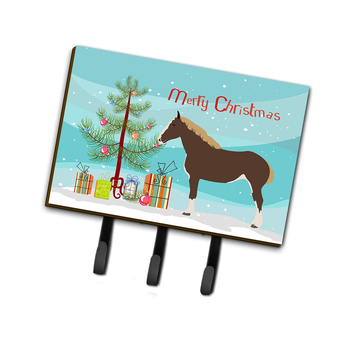 BB9273TH68 Percheron Horse Christmas Leash or Key Holder
