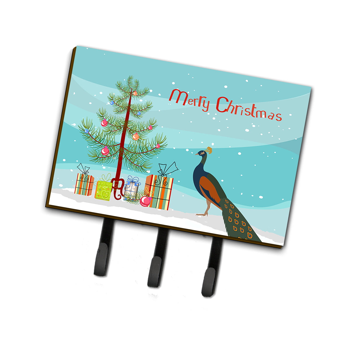 BB9292TH68 Indian Peacock Peafowl Christmas Leash or Key Holder