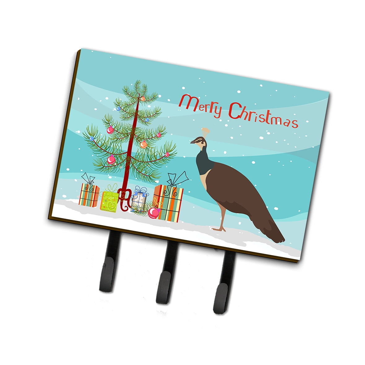 Indian Peahen Peafowl Christmas Leash or Key Holder