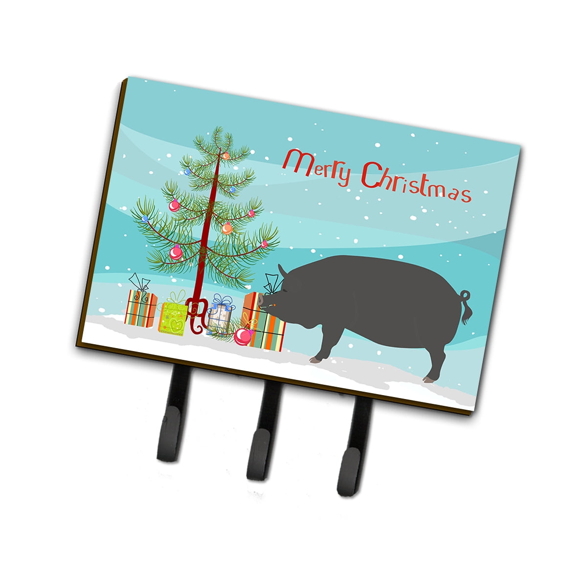 Berkshire Pig Christmas Leash or Key Holder