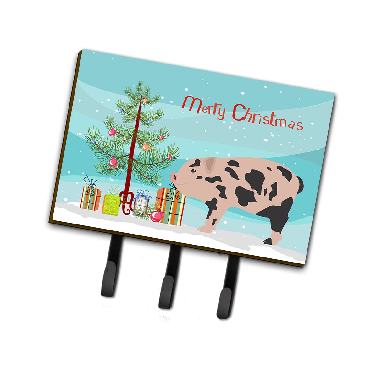 BB9302TH68 Mini Miniature Pig Christmas Leash or Key Holder