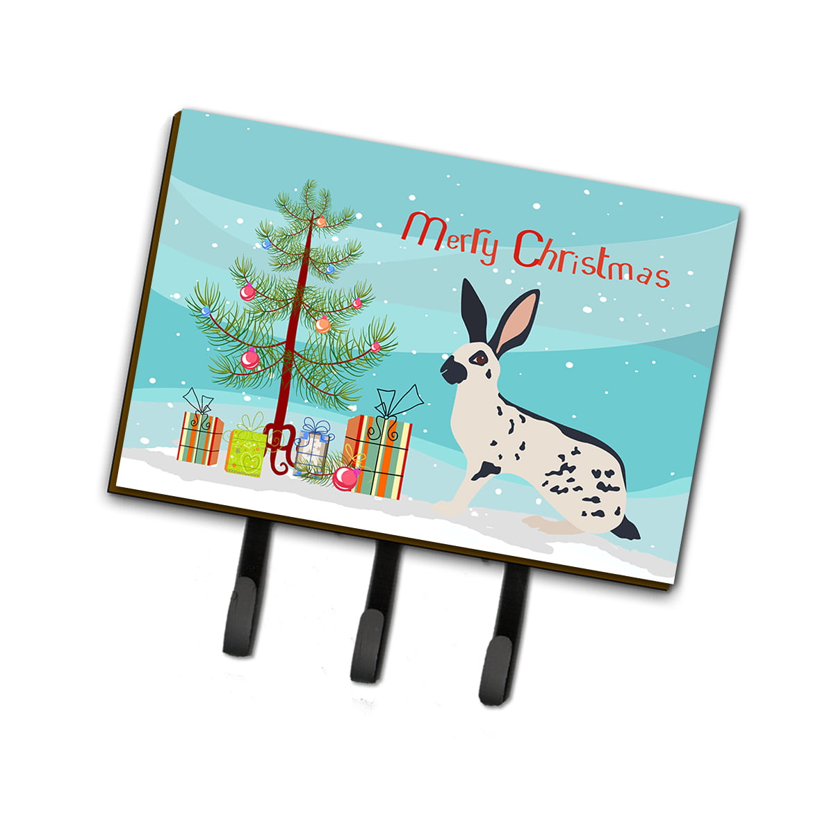 BB9328TH68 English Spot Rabbit Christmas Leash or Key Holder